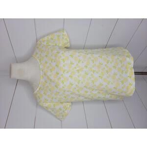 J Crew small white with pineapples blouse